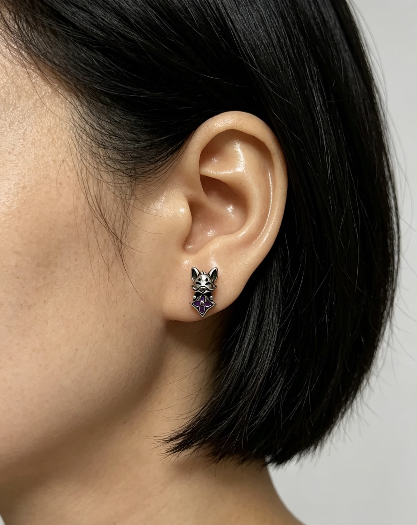 Louis Vuitton Silver Earrings with Monogram